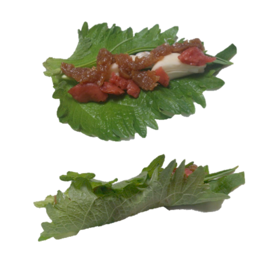 芽子にんにくの大葉包み